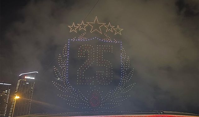 Galatasaray'ın şampiyonluk kutlamaları drone şovuyla başladı!