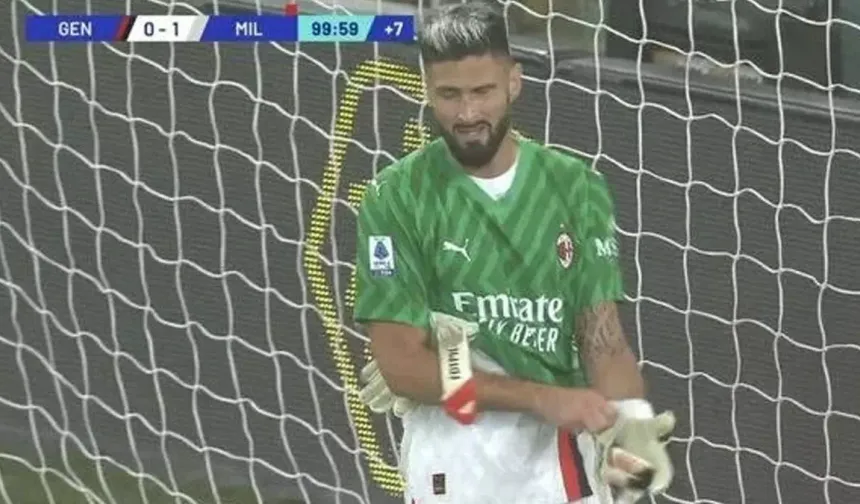 Maignan kırmızı gördü, Giroud kaleye geçti! Milan zafer kazandı