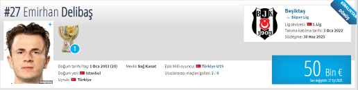 emirhan delibaş transfermarkt