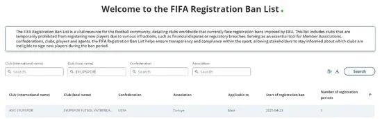 Fifa'dan Eyüpspor'a